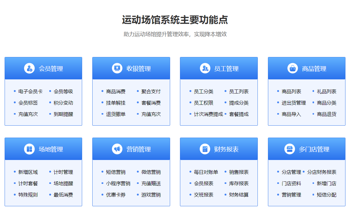 运动场馆收银系统